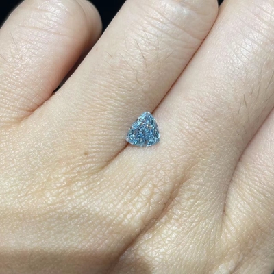 0.89Carat Lab Created Colored Diamonds Triangular Cut Blue Man Made Diamonds