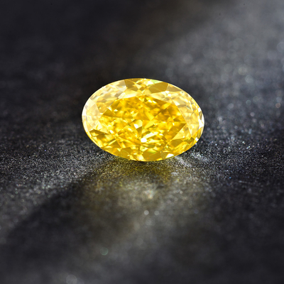 10 Mohs VVS-VS Oval Lab Created Canary Diamond IGI Certified
