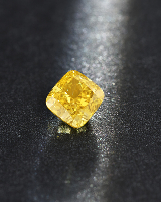 HPHT Lab Created Yellow Diamond Loose Cushion Cut 10 Mohs