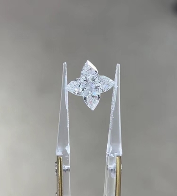 Lab Made Diamonds CVD IGI Certified Synthetic Diamonds Four Leaf clover Ring Necklace