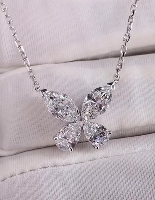 Butterfly Lab Created Diamond Pendant Necklace Lab Diamond Jewelry Setting Pendant