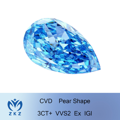 10 Mohs Pear Cut Lab Created Diamond Big Size VVS2 Clarity Grade