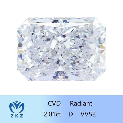 Radiant Cut 2ct As Grown CVD Lab Grown White Diamonds With IGI Certification