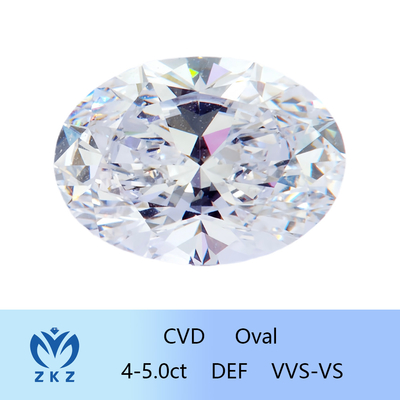 Synthetic Colorless 4-5ct CVD Lab Grown Oval Diamond 10 Mohs Hardness