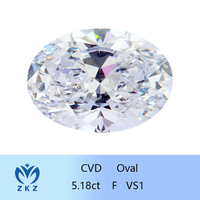 ZKZ Large Size Diamonds 5.18ct Certified Loose Oval Lab Diamond VS1 Clarity