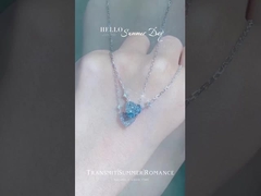 lab grown blue diamond necklace