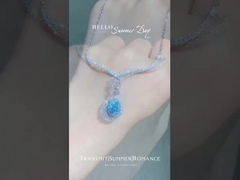 lab grown blue diamond necklace