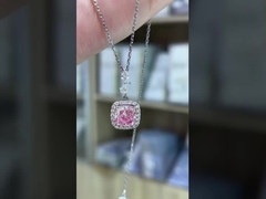 cushion pink diamond pendant