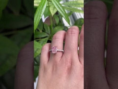 Radiant pink diamond ring
