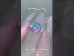 cushion blue diamond ring for engagement and wedding