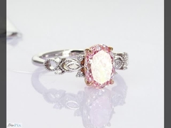 lab grown pink oval diamond ring