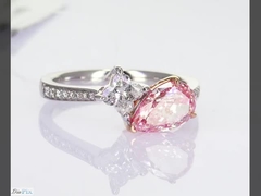 Engagement Ring Wedding Ring Diamond Ring Lab Created Colored Diamonds Pear Four-Leaf Clover cut