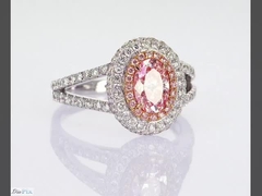 0.89ct Lab Created Synthetic Fancy Pink CVD Diamond IGI Certified 18K White Gold Set Diamond Ring