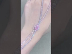Diamond Bracelet earing necklace loose synthetic diamonds pink diamond Tennis Bracelet