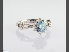 18K White Gold Set IGI Certified Lab Grown Synthetic Blue CVD Diamond 1.01ct Main Stone Custom Weddi