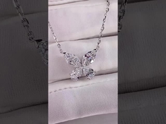 Butterfly Lab Created Diamond Pendant Necklace Lab Diamond Jewelry Setting Pendant