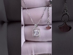 Emerald Lab Created Diamond Pendant Necklace Lab Diamond Jewelry Setting Pendant