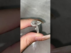 Double Bands Diamond Ring Pear diamond ring Engagement Wedding Rings Lab Grown Diamond Rings