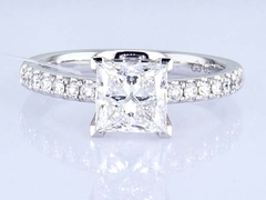 Princess Design Ring White Lab Grown Diamonds Ring Classic Design Daily Style