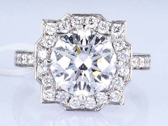 18k Cool Design Ring 3ct White Lab-Grown Diamond Ring Round Shape Synthetic Diamond Ring