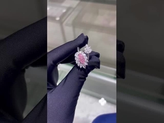 Marquise CVD Lab Grown Diamond Jewelry Pink Diamond Ring 18k White Gold Custom Jewelry